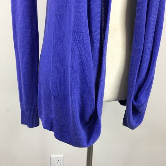 GUESS by MARCIANO Blue/Purple'ish Cashmere Blend Knit Open Front Cardigan - Picture 5 of 12